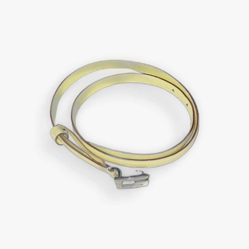 Authentic Gucci Pastel Lemon “Lucy” Yellow Belt sz 28 Women’s/Juniors